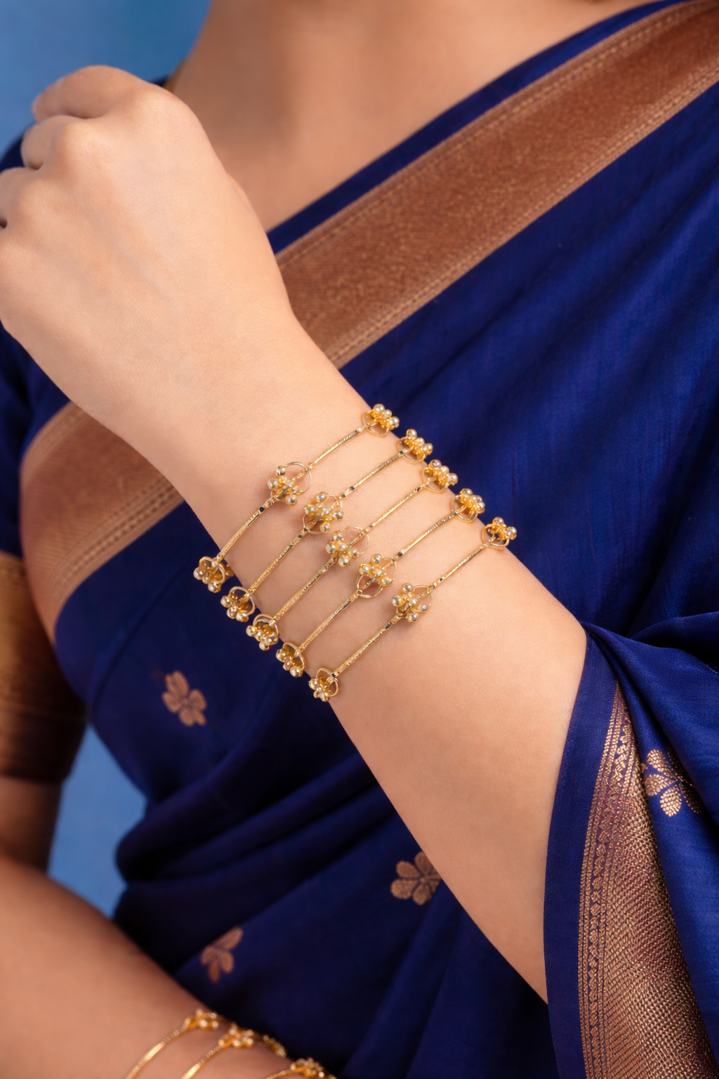 Kashmiri Gold Plated Bangle (Set Of 8)