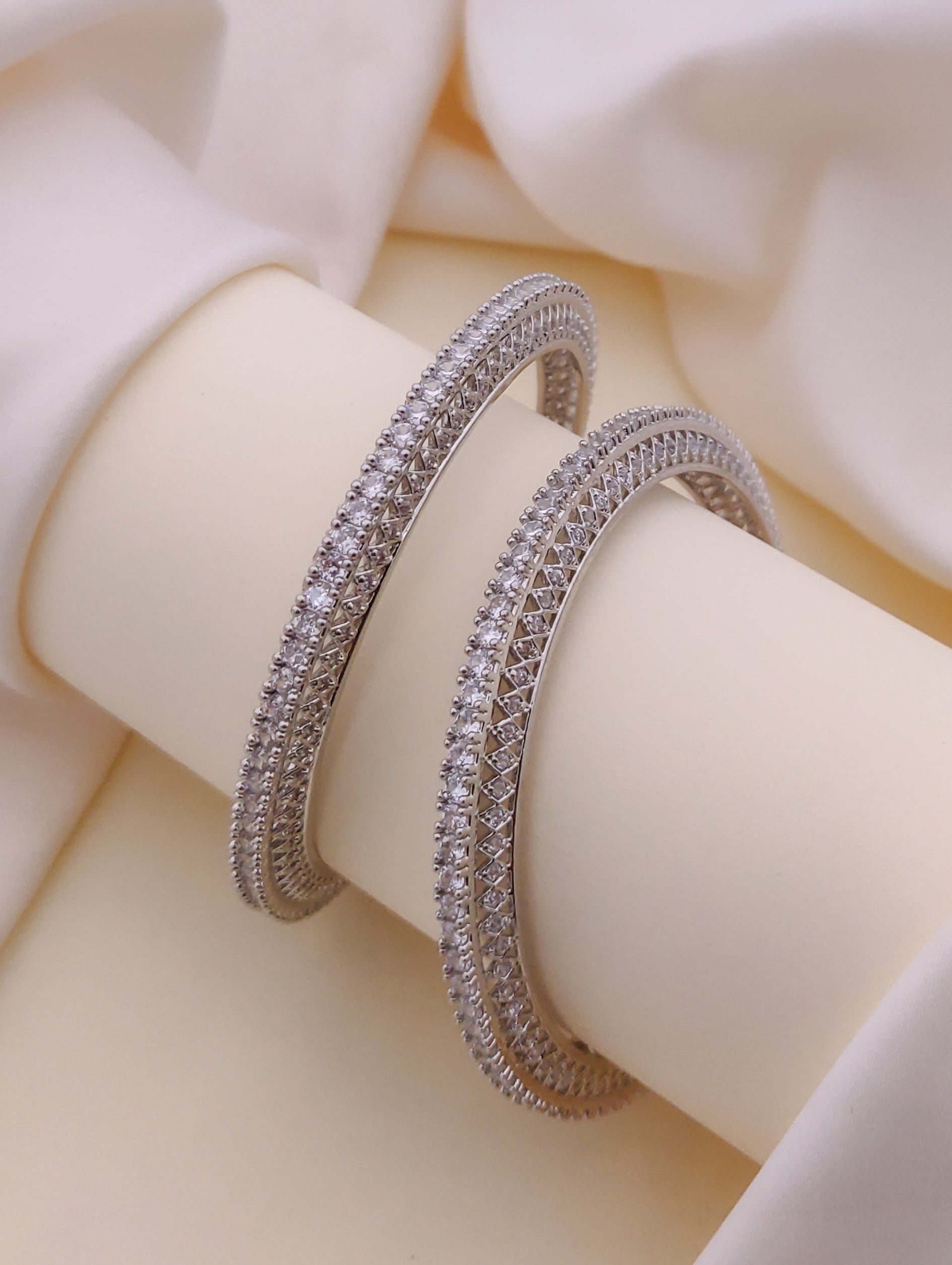 Daisy American Diamond Bangles ( Set of 2 )