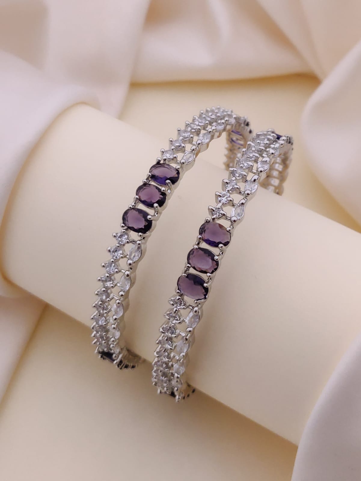 Hazel American Diamond Bangle ( Set of 2 )