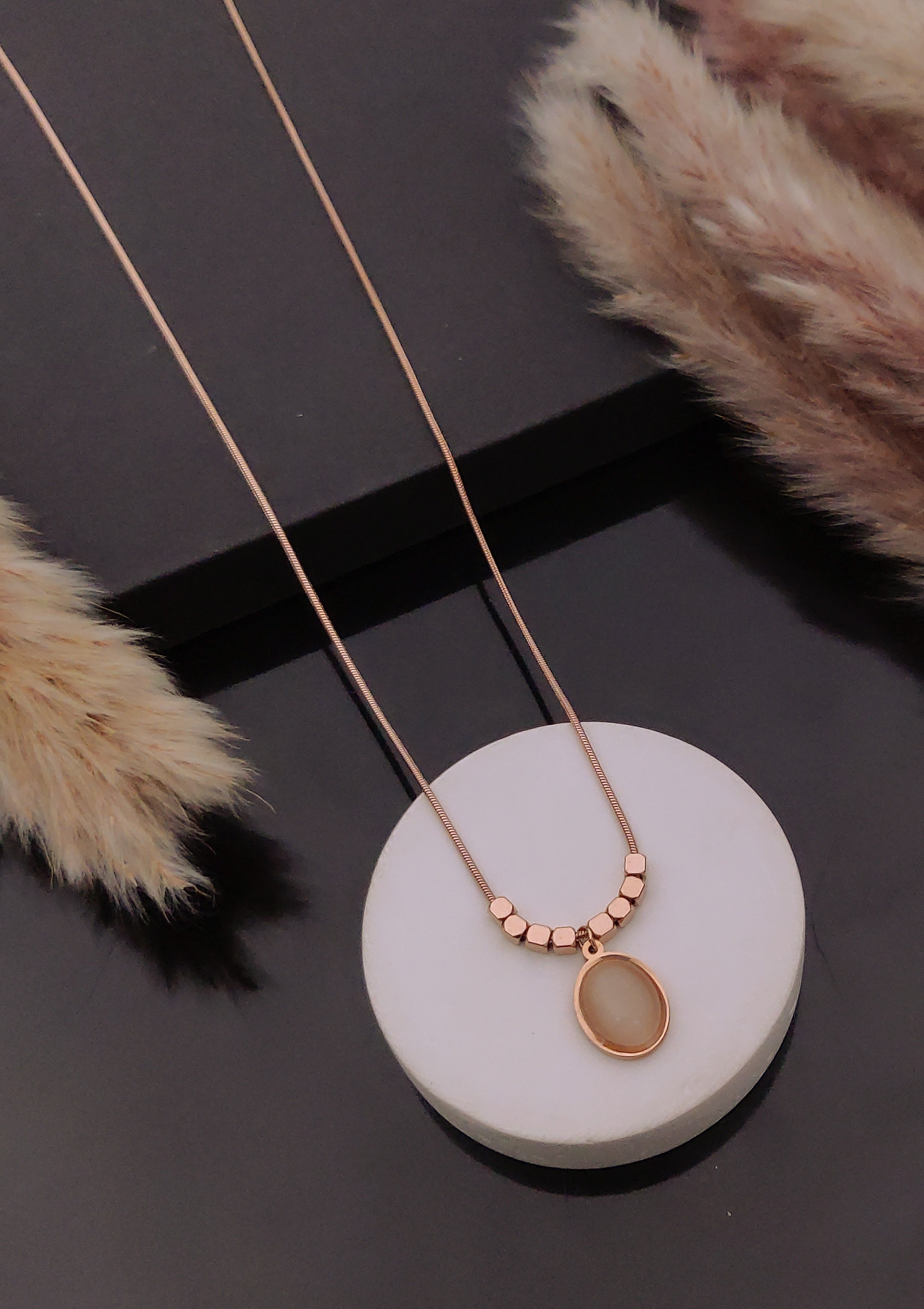 Pearl  oval charm pendant