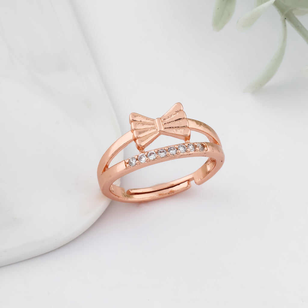 Bow Charm Rose Ring