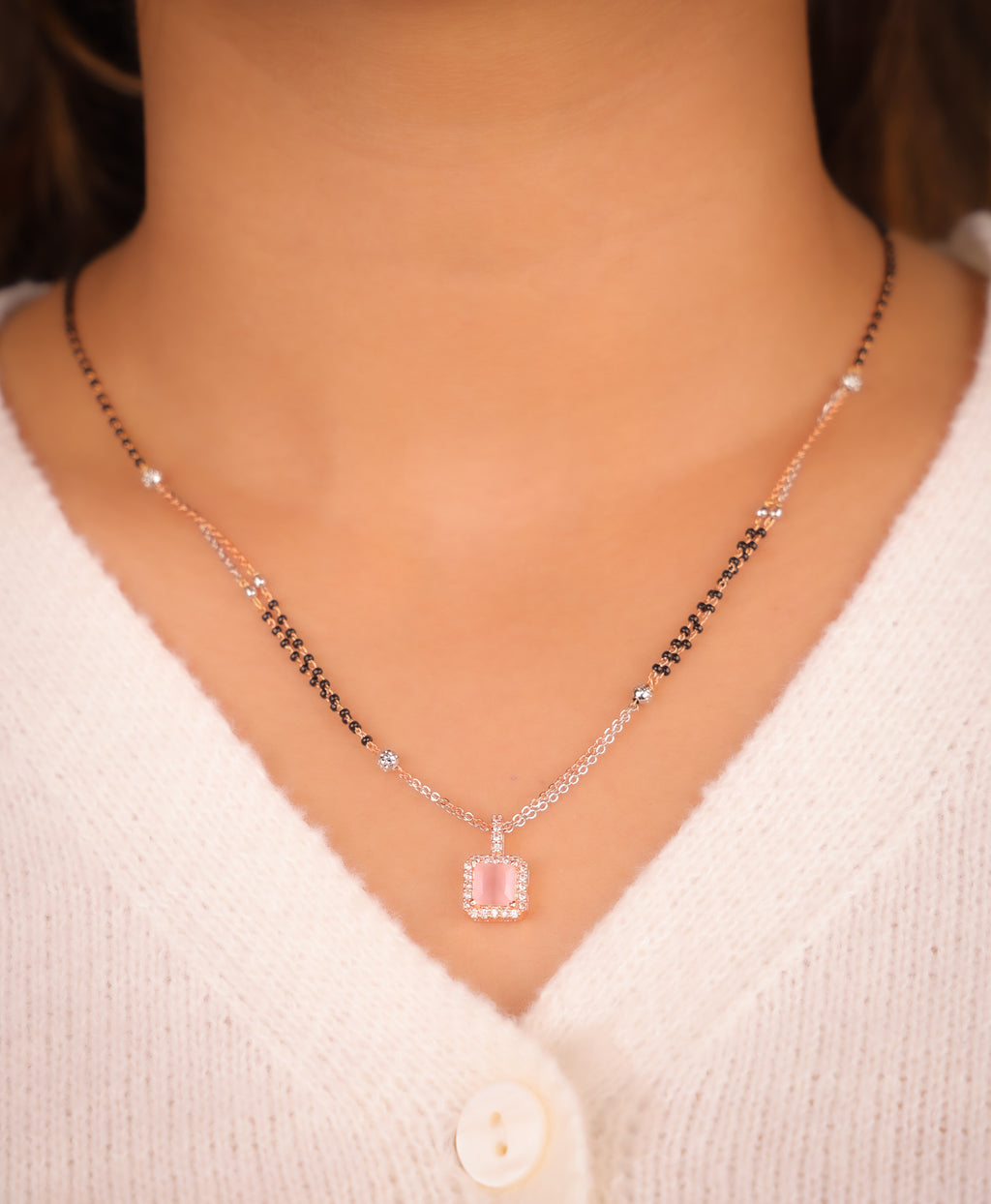 Karishma Pink Rose Gold  mangalsutra