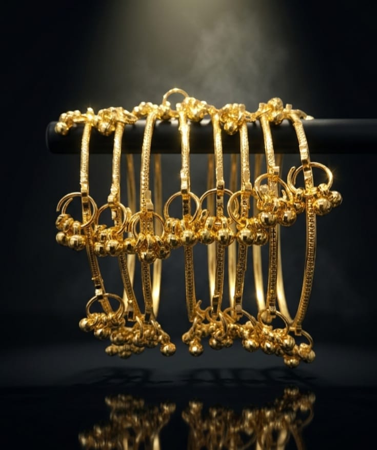 Kashmiri Gold Plated Bangle (Set Of 8)