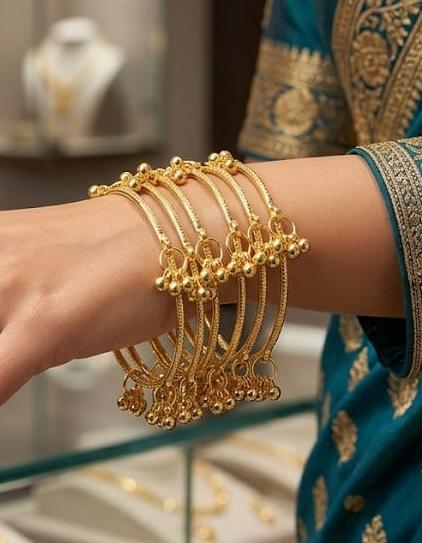 Kashmiri Gold Plated Bangle (Set Of 8)